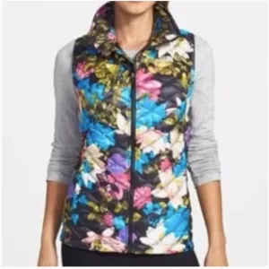 The North Face Thermoball Floral Zip Up Quilted Pattern Vest NWT Size L