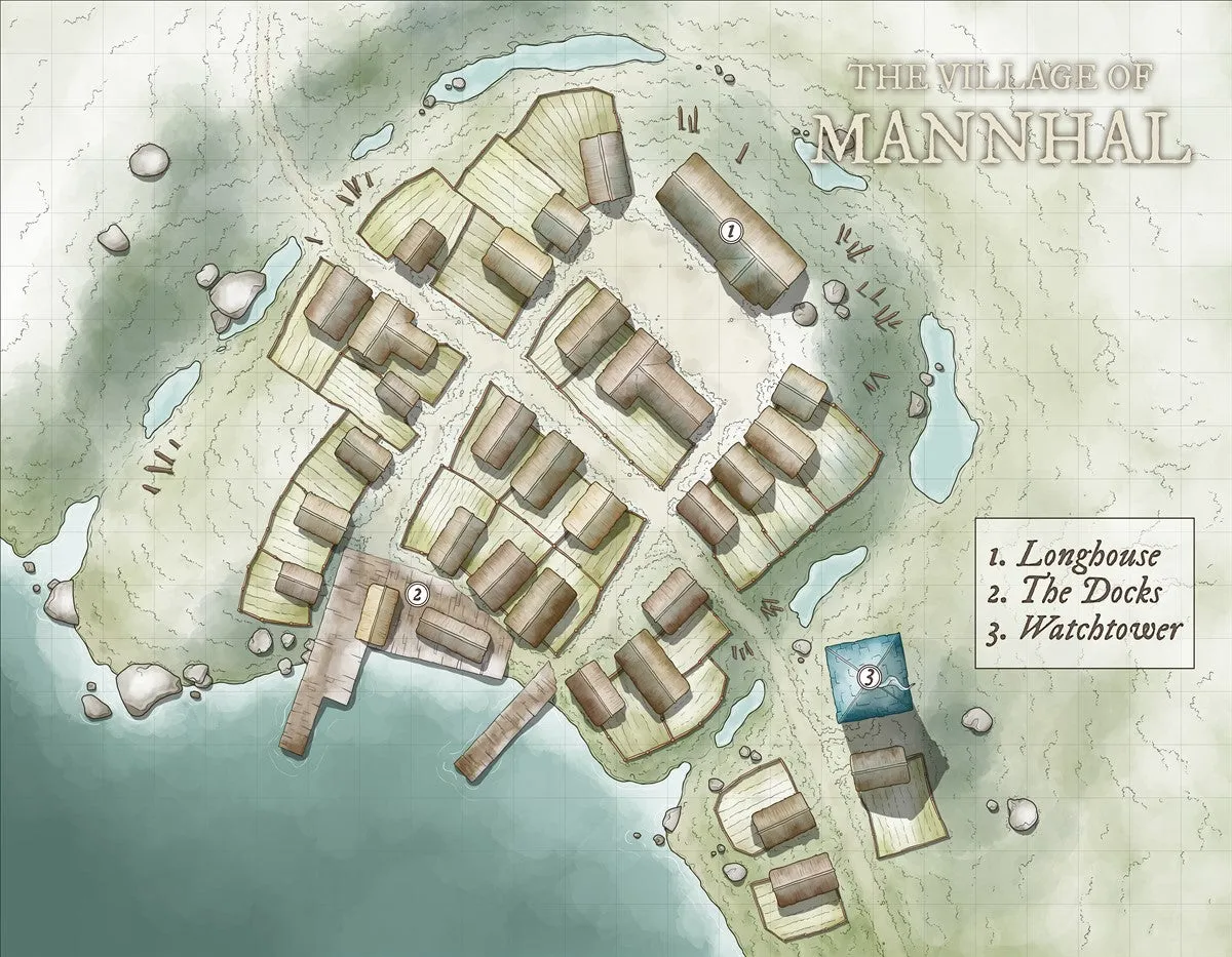 The Village of Mannhal Fantasy Map