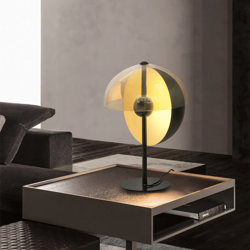Thiea M Table Lamps for Living Room, Amber Glass Shade