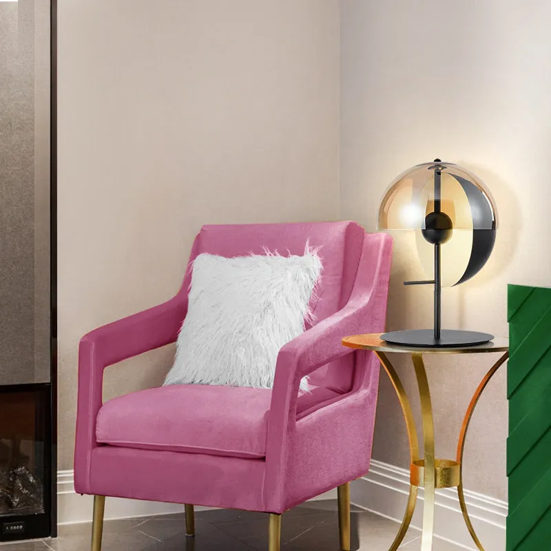 Thiea M Table Lamps for Living Room, Amber Glass Shade