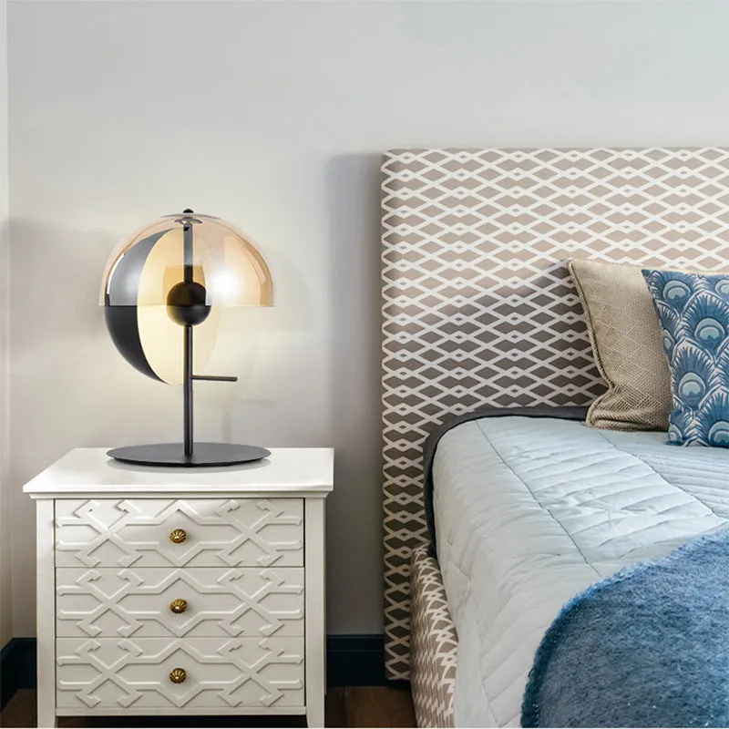 Thiea M Table Lamps for Living Room, Amber Glass Shade