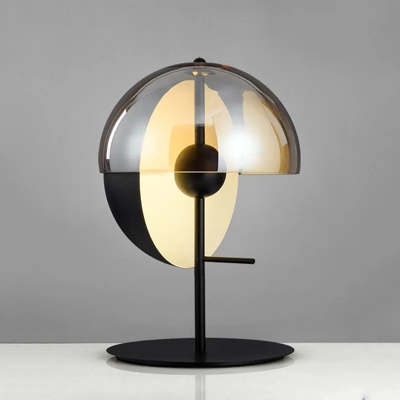 Thiea M Table Lamps for Living Room, Amber Glass Shade