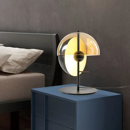 Thiea M Table Lamps for Living Room, Amber Glass Shade