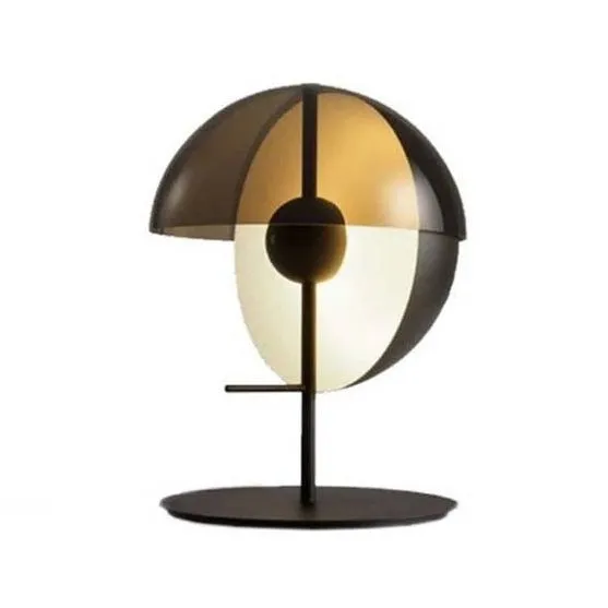Thiea M Table Lamps for Living Room, Amber Glass Shade