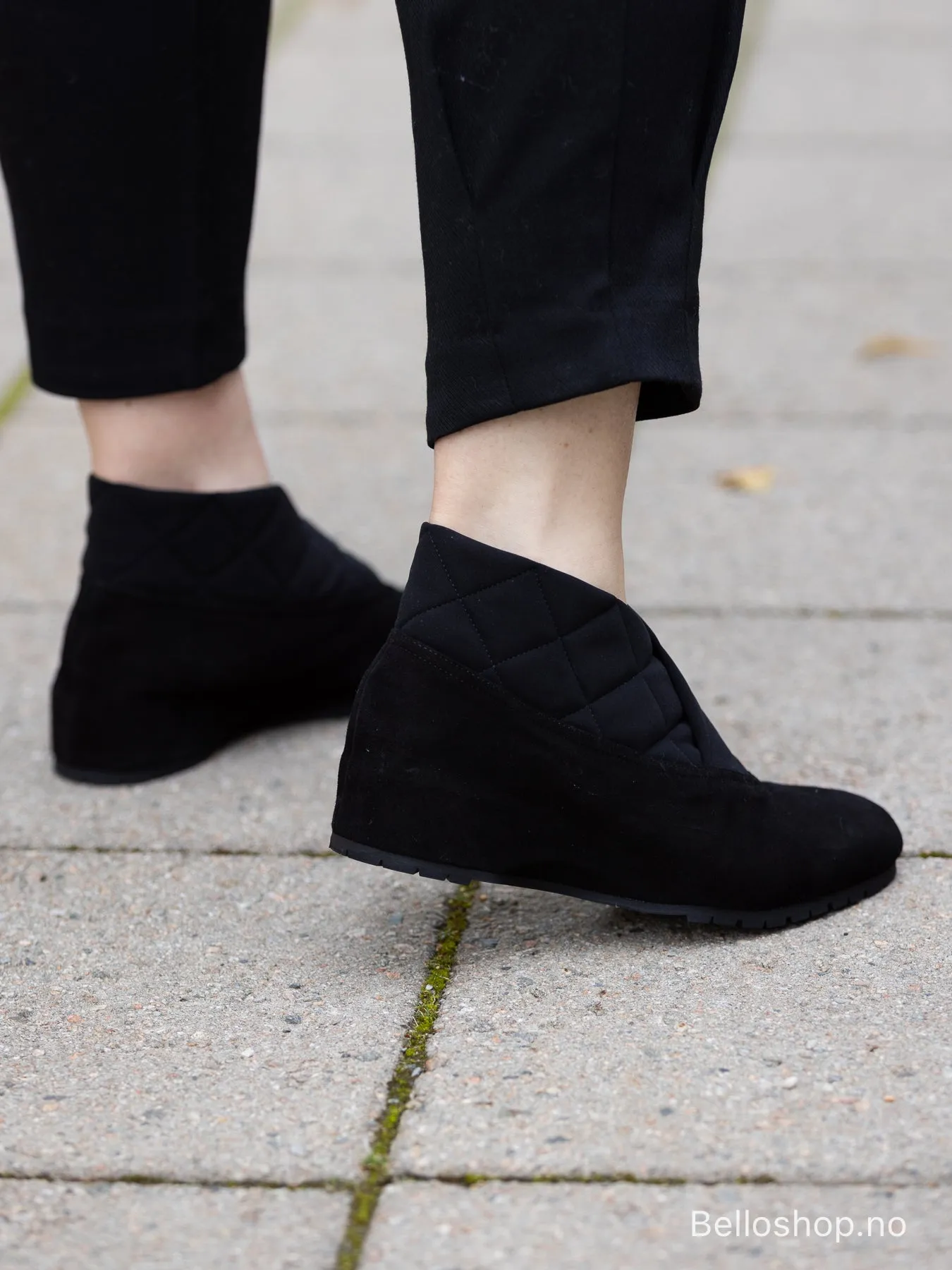 Thierry Rabotin Semsket sko m/quilted stoff, kilehel og fòr