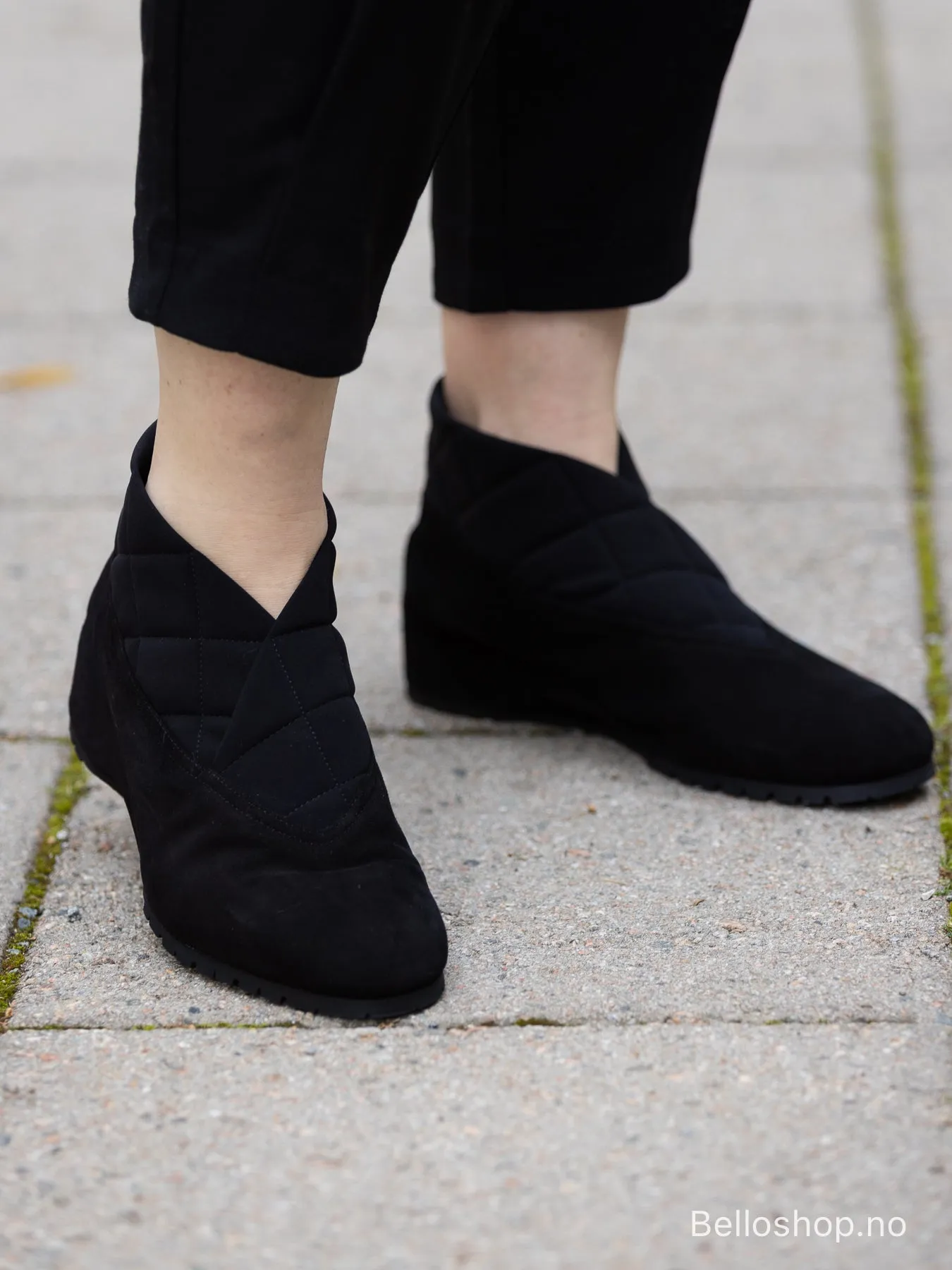 Thierry Rabotin Semsket sko m/quilted stoff, kilehel og fòr