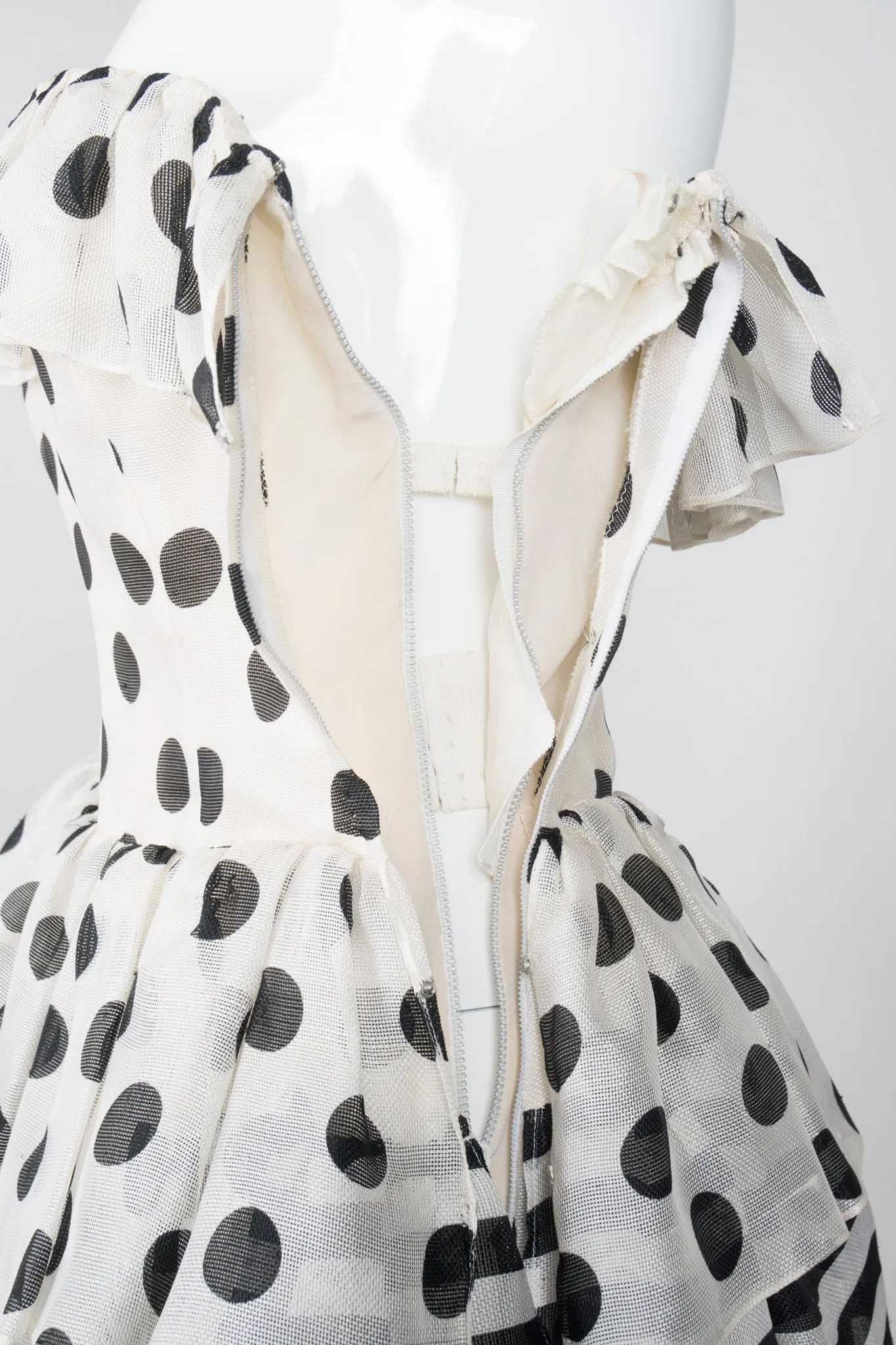 Tiered Polka Dot Peplum Gown