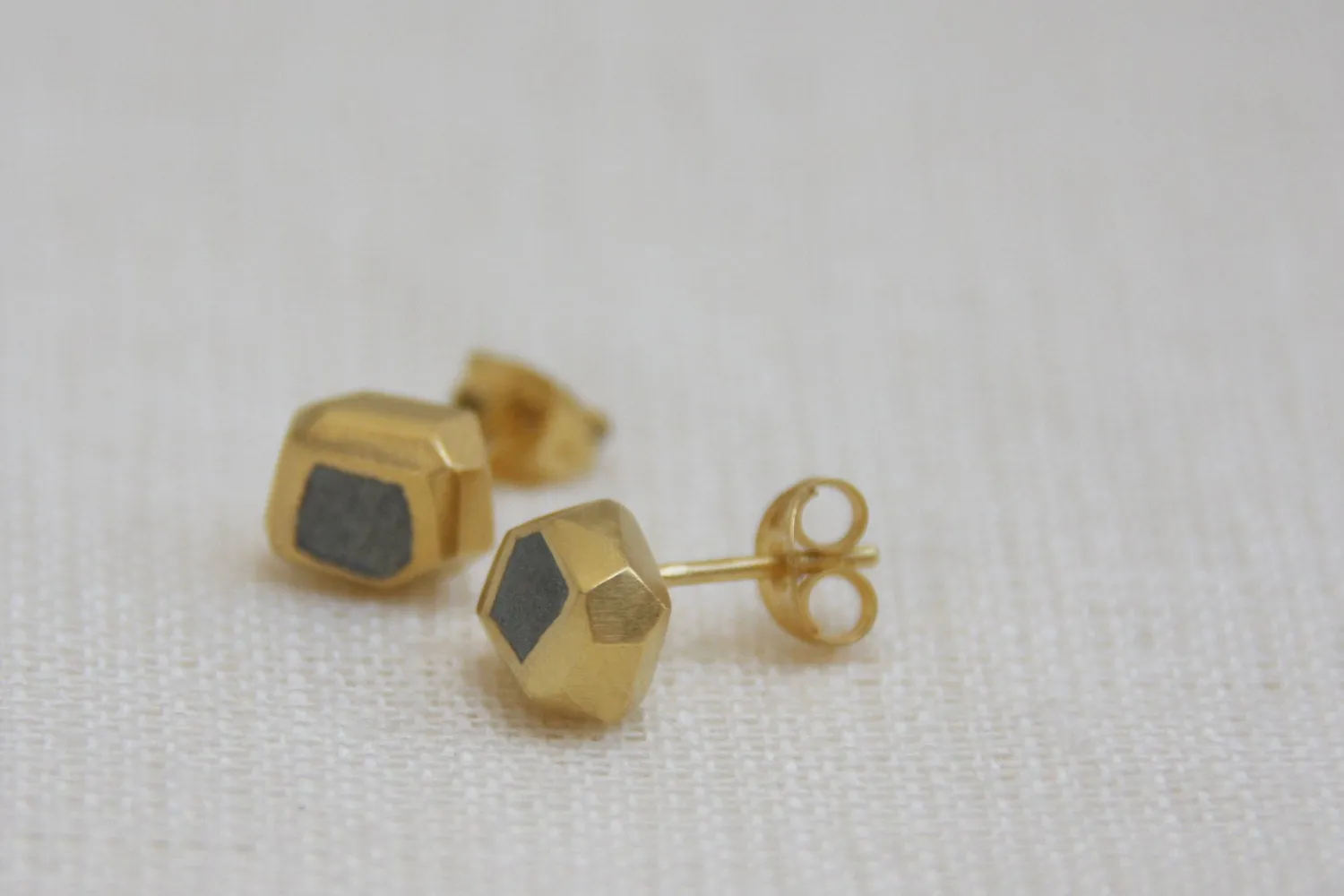 Tiny everyday gold & concrete nugget posts