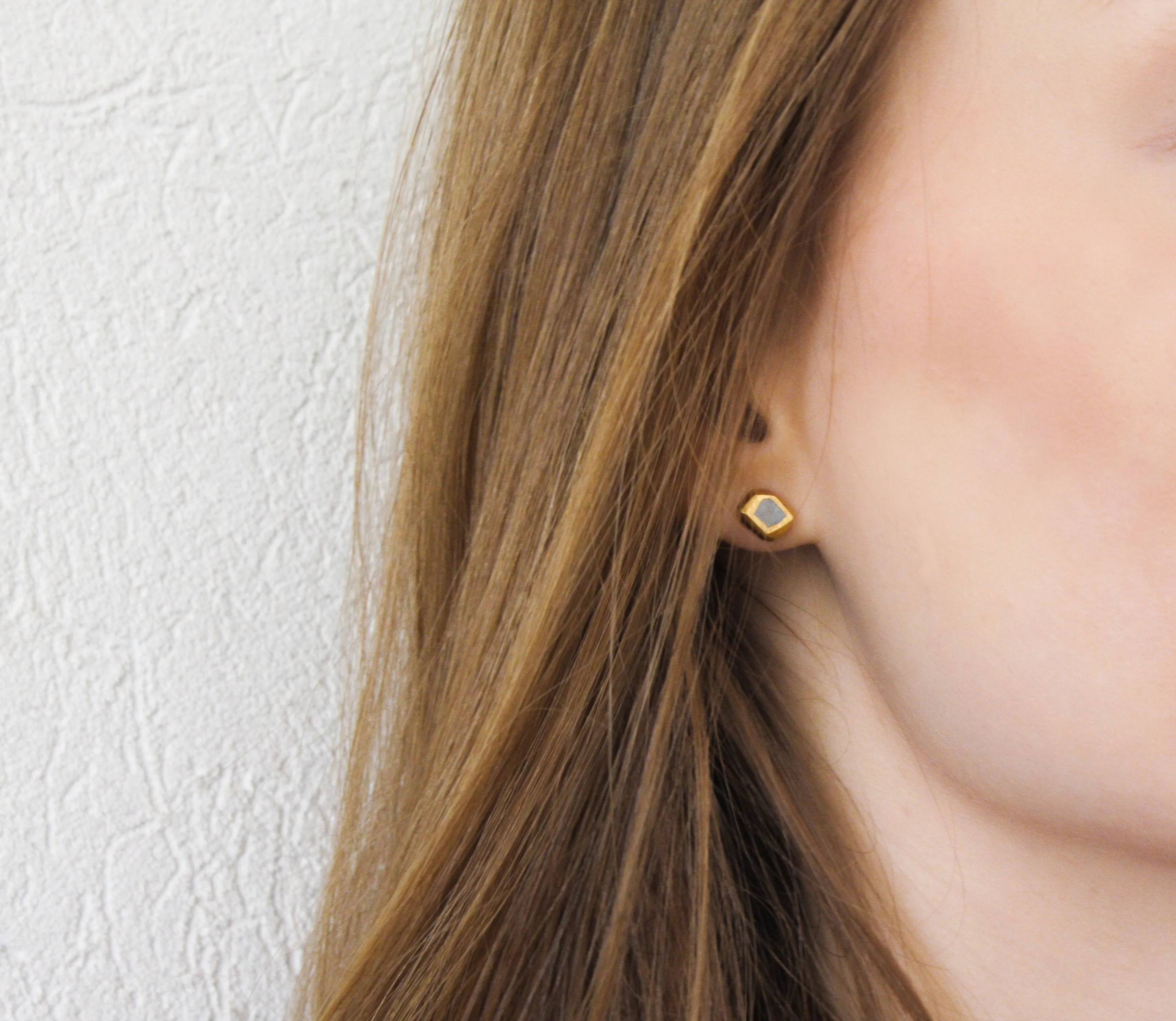 Tiny everyday gold & concrete nugget posts