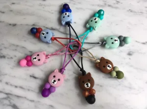 Tirette OURS pour fermeture éclair, ours, zipette, aide l'autonomie des petits, accessoire sensoriel, bille de silicone