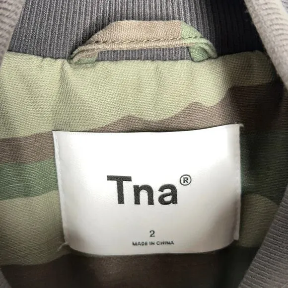 TNA x ARITZIA Christie Jacket Olive Green Camo Camouflage