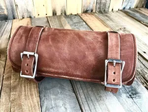 Tool Roll Harley Sportster Softail Chopper Bobber Indian Spring Seat Brn Leather