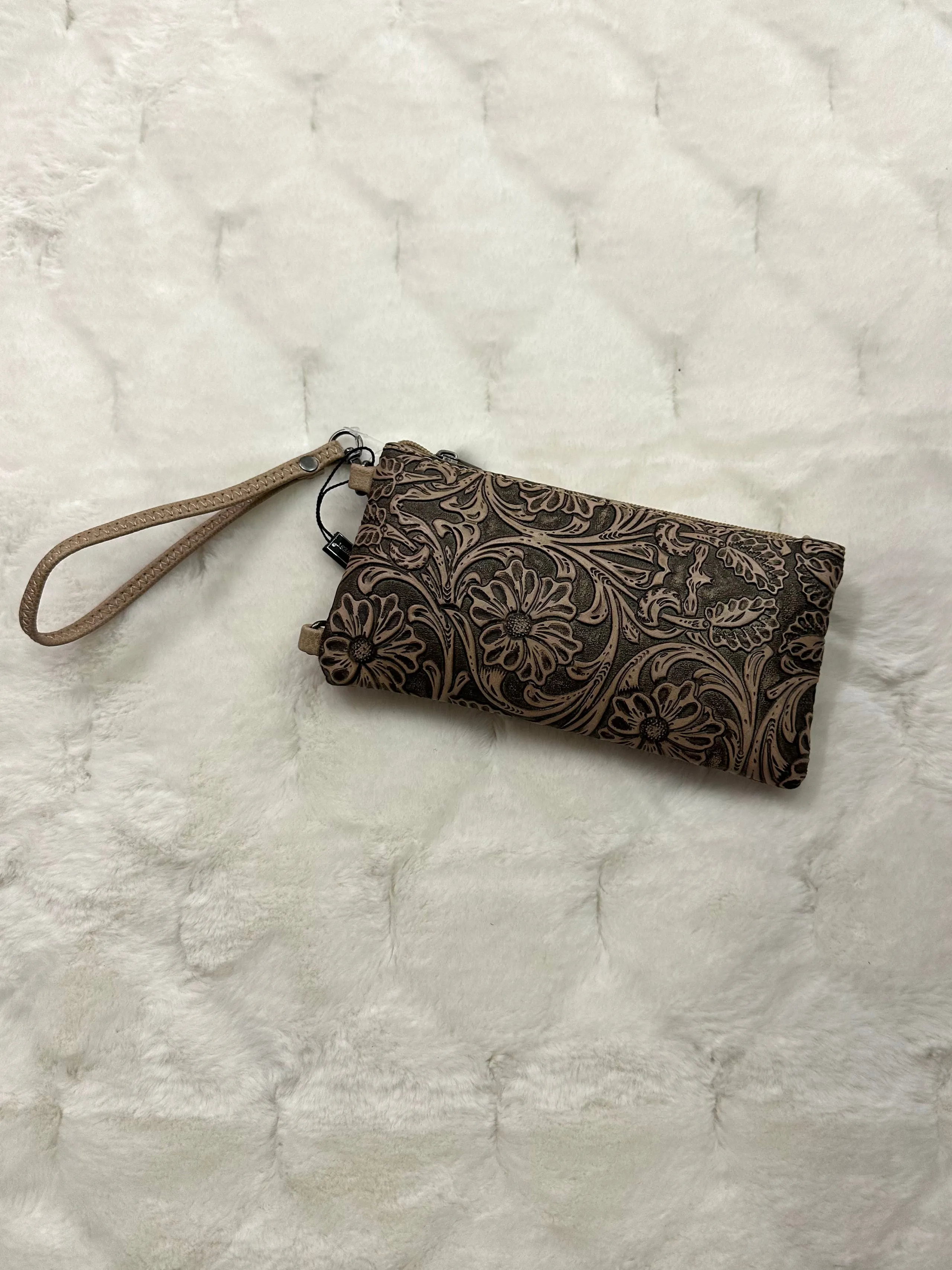 Tooled Crossbody: Beige