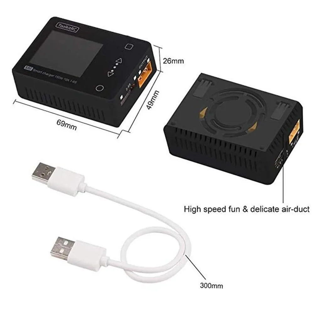 ToolkitRC M6 V2.0 150W 10A Charger, Cell Checker, Servo Tester