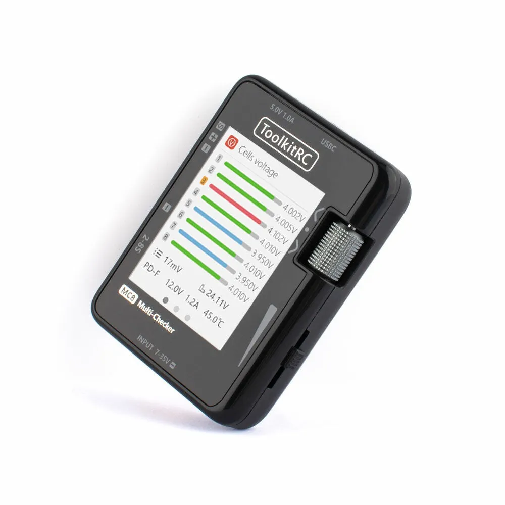 ToolkitRC MC8 Multi-Functional 2-8S 32bit Battery Checker