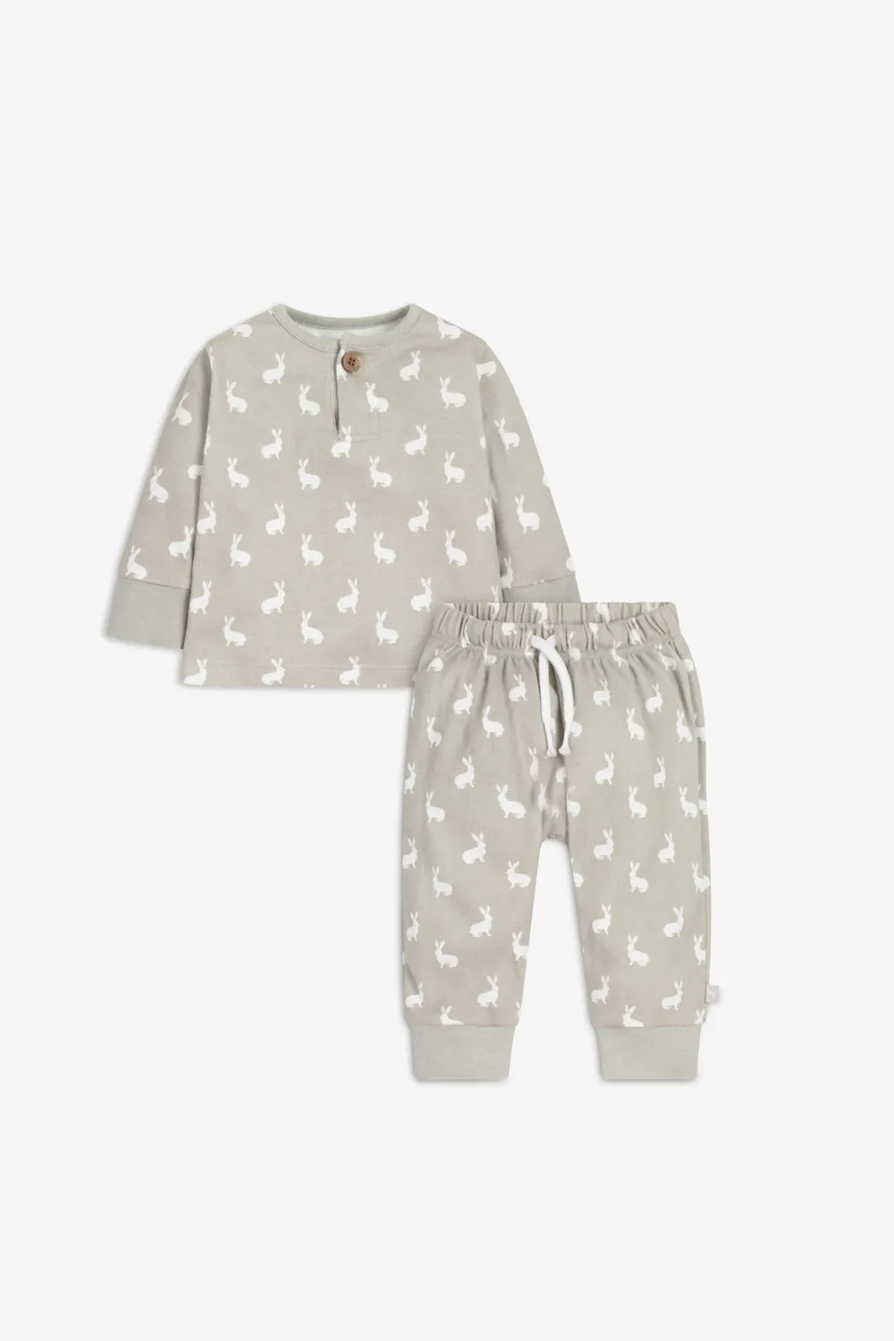 Top and Pants Set, fawn hare print