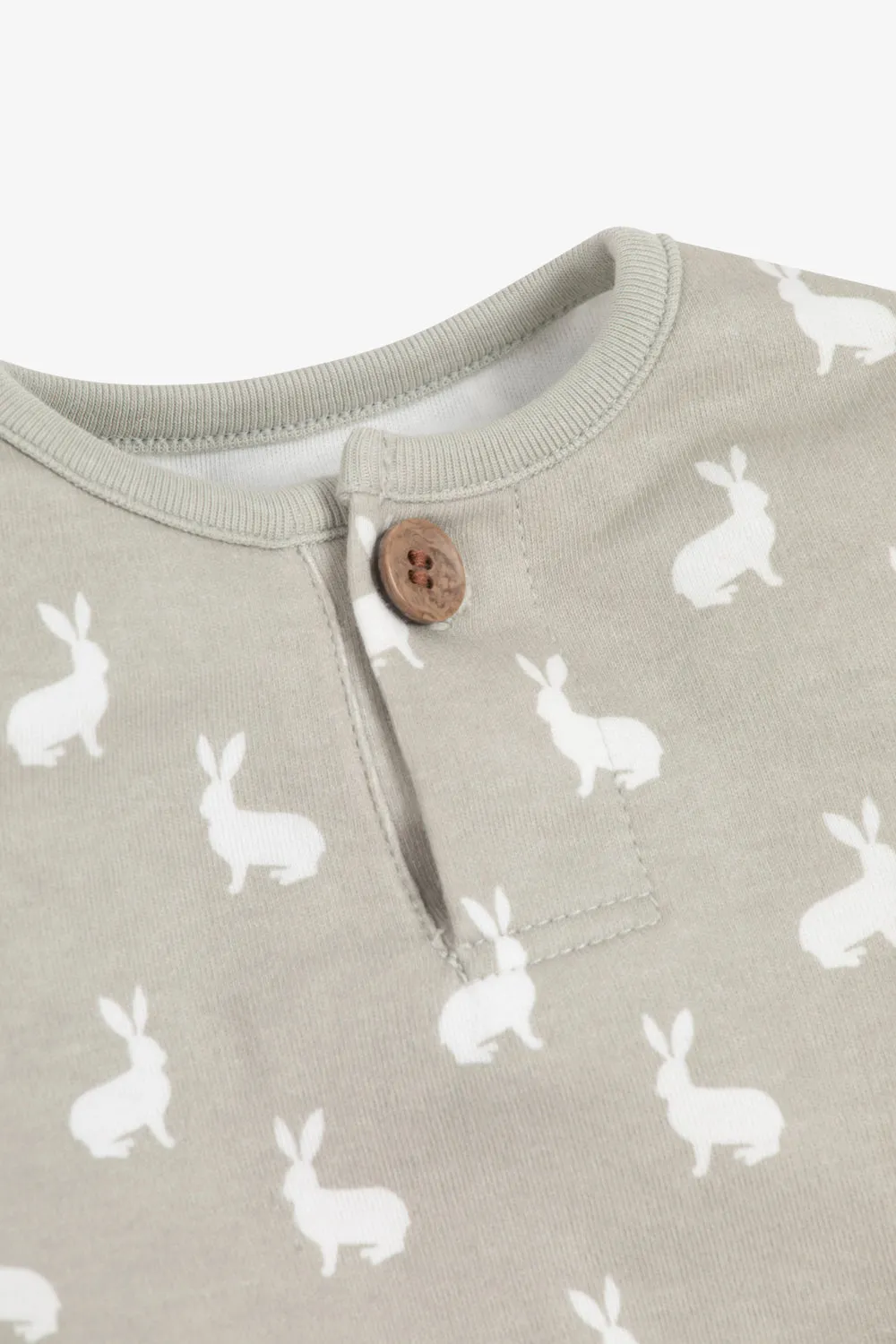 Top and Pants Set, fawn hare print