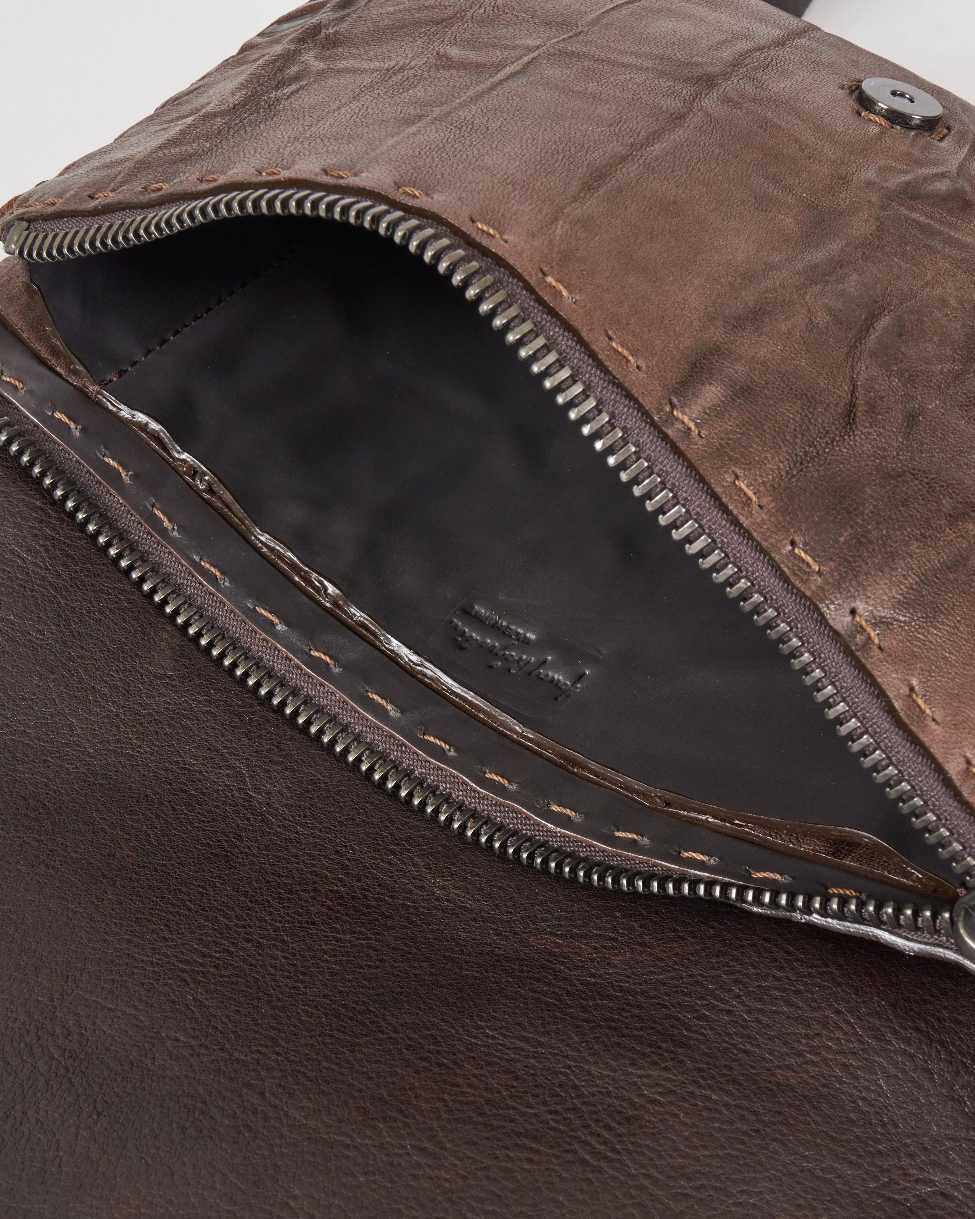 top handle/crossbody - plissettato castagno