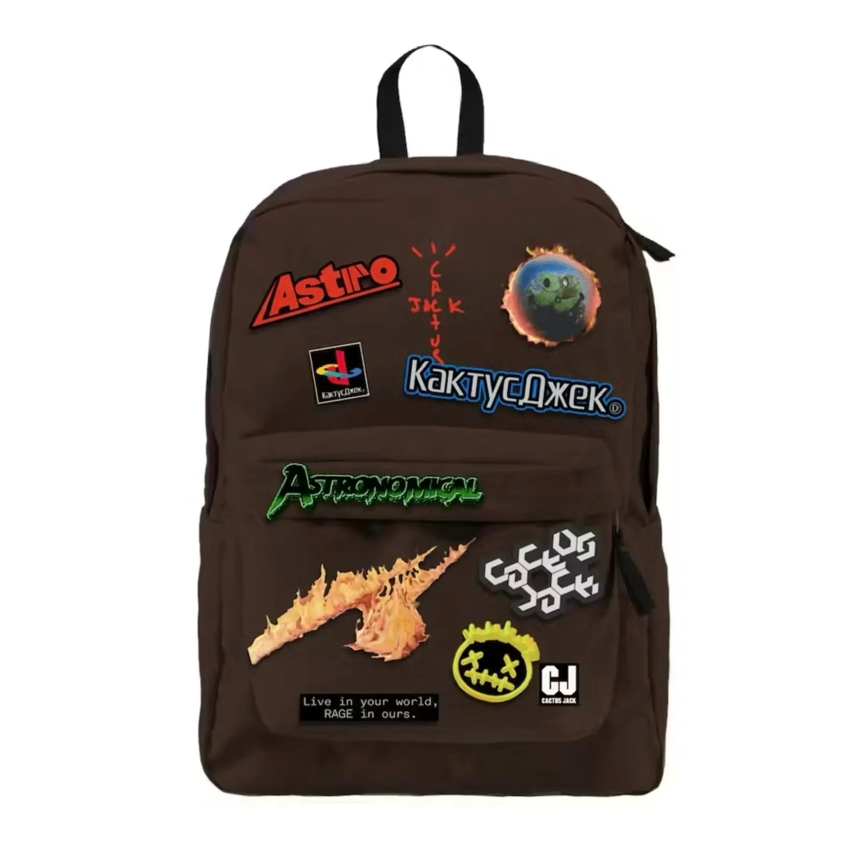Travis Scott Cactus Jack Backpack With Patch Set Brown