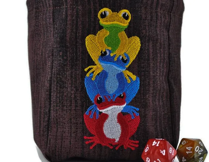 Trio of Frogs dice bag