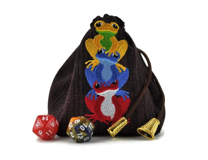 Trio of Frogs dice bag