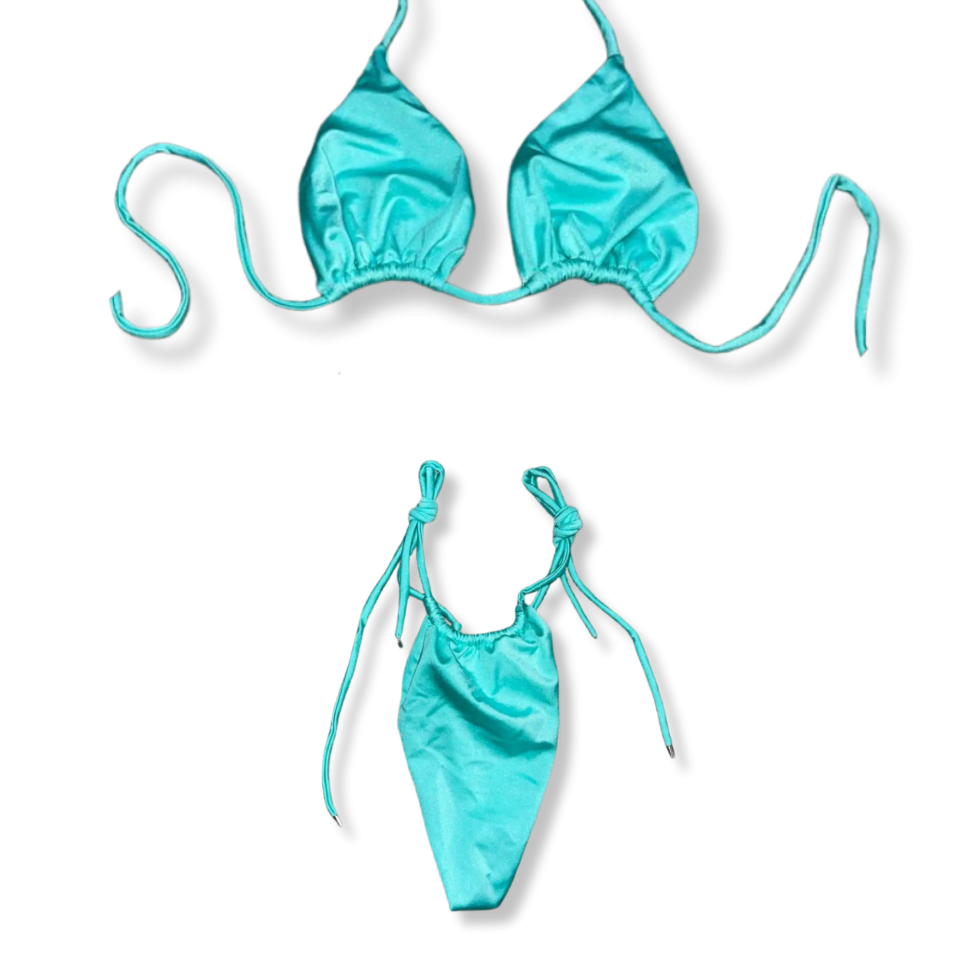 Turquoise Silky Tie Bikini