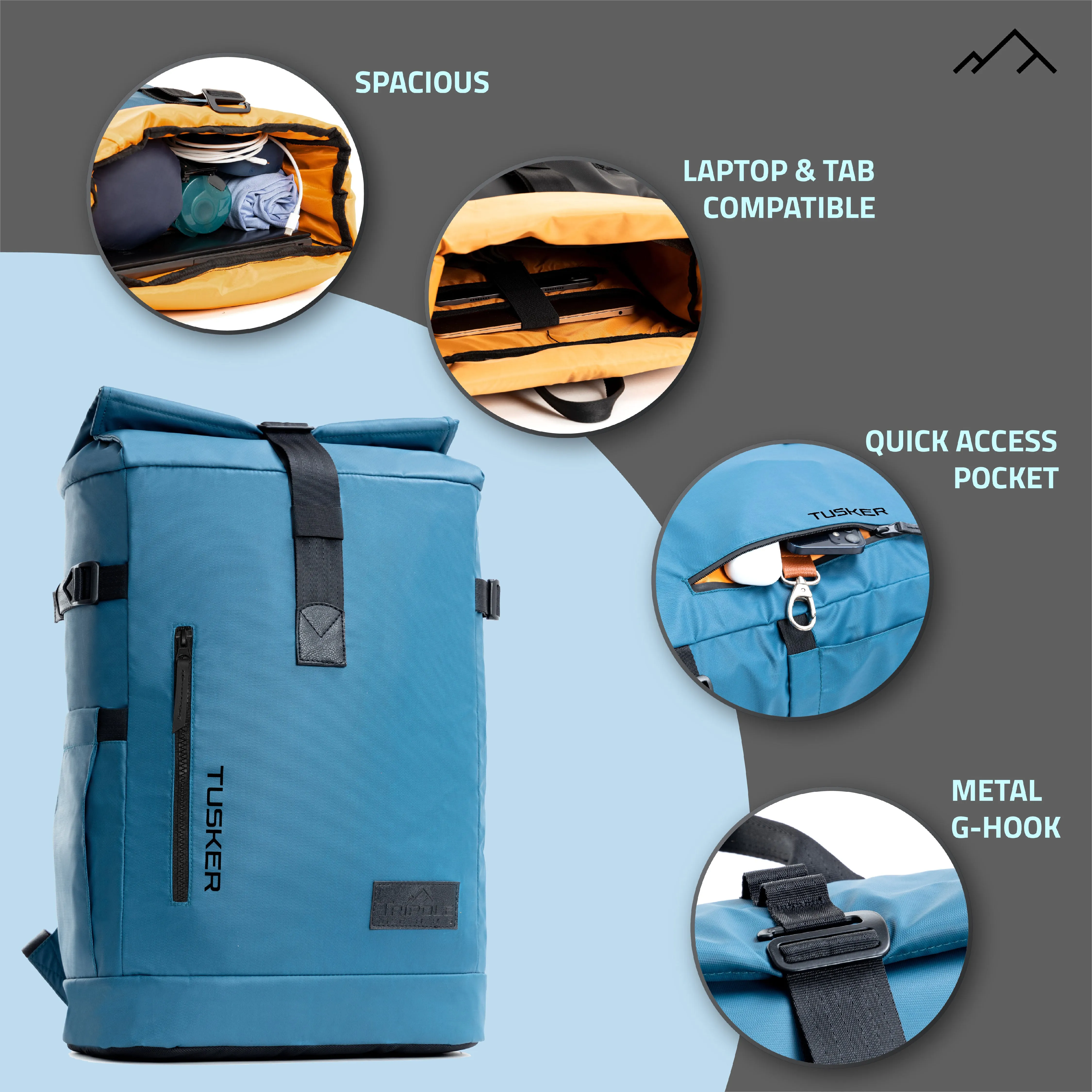 Tusker Roller Top Laptop Backpack  | 3 Year Warranty
