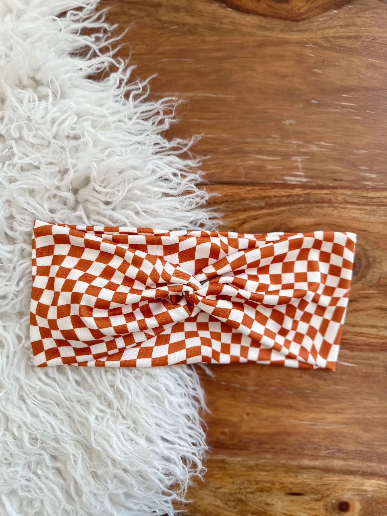 Twistband - Wavy Cognac Checker