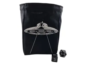 UFO spaceship, glow in the dark, dice bag