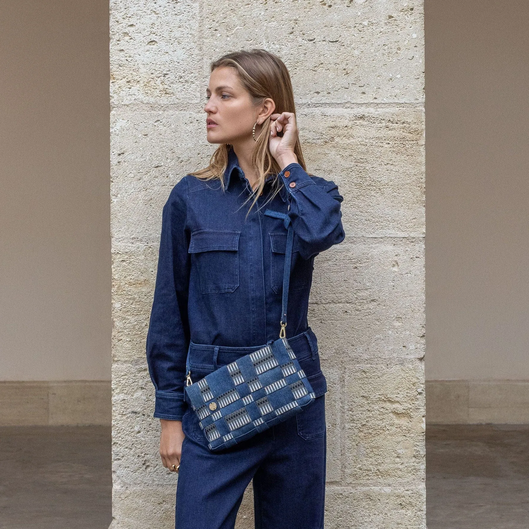 Uma Denim Crossbody Bag | Blue