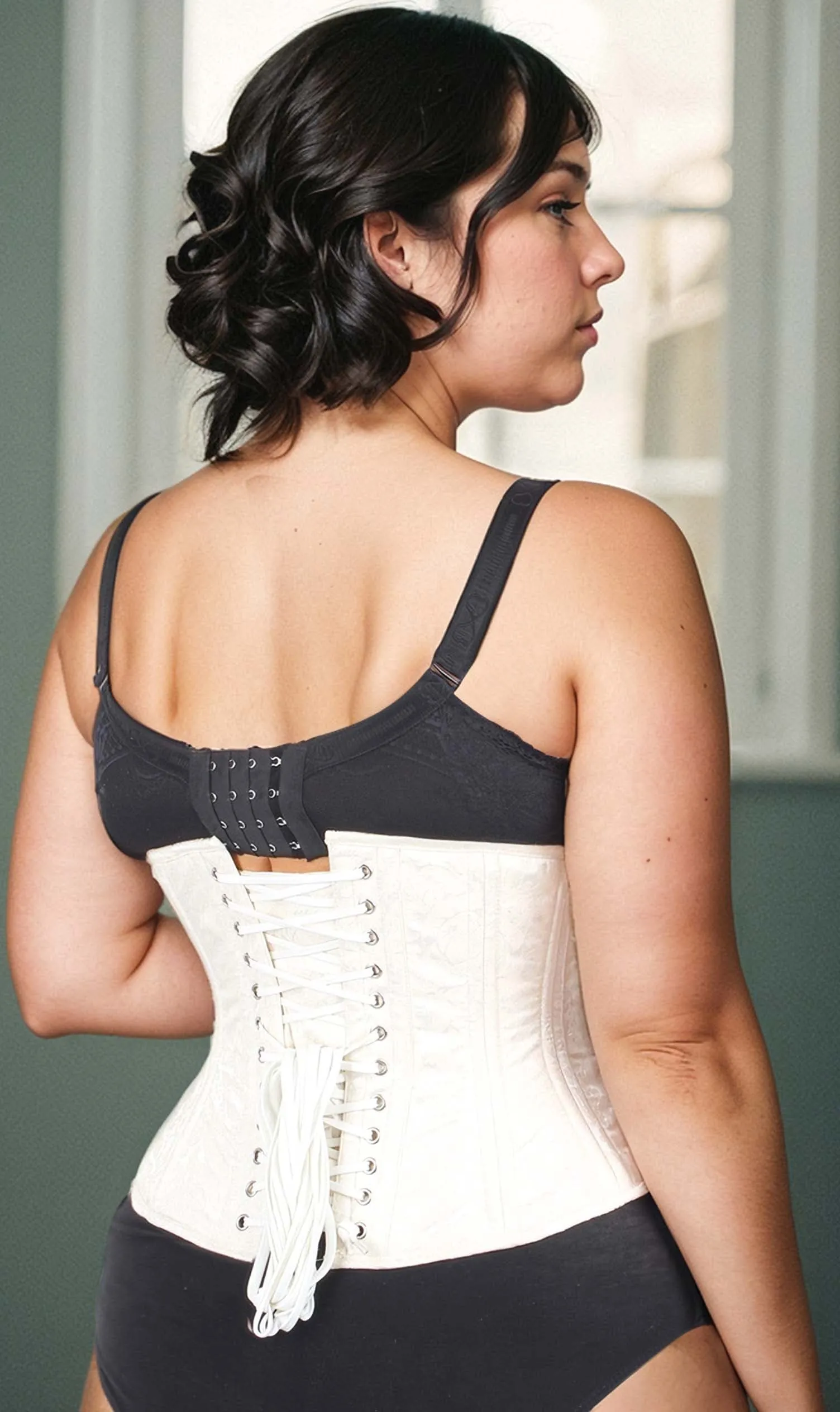 Underbust Ivory Brocade Standard Corset