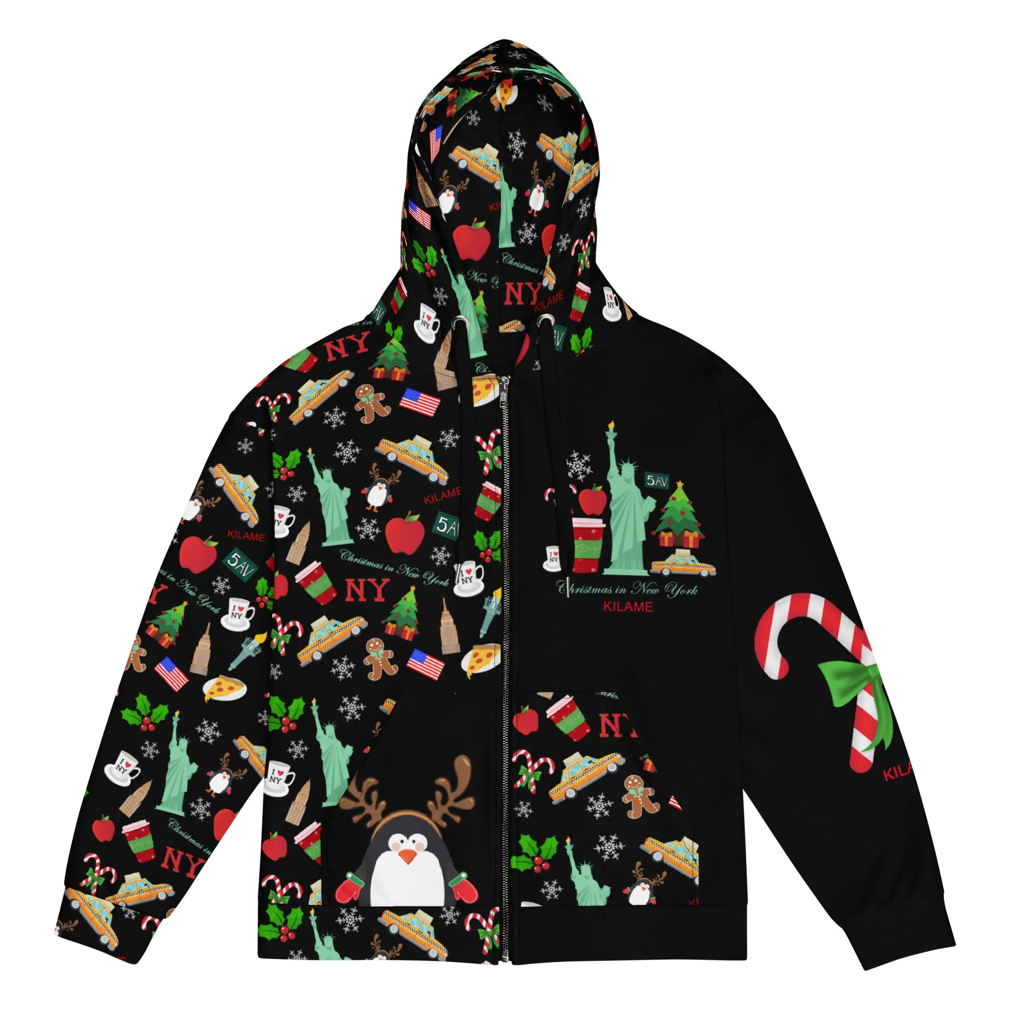 Unisex zip hoodie 'Christmas in New York'
