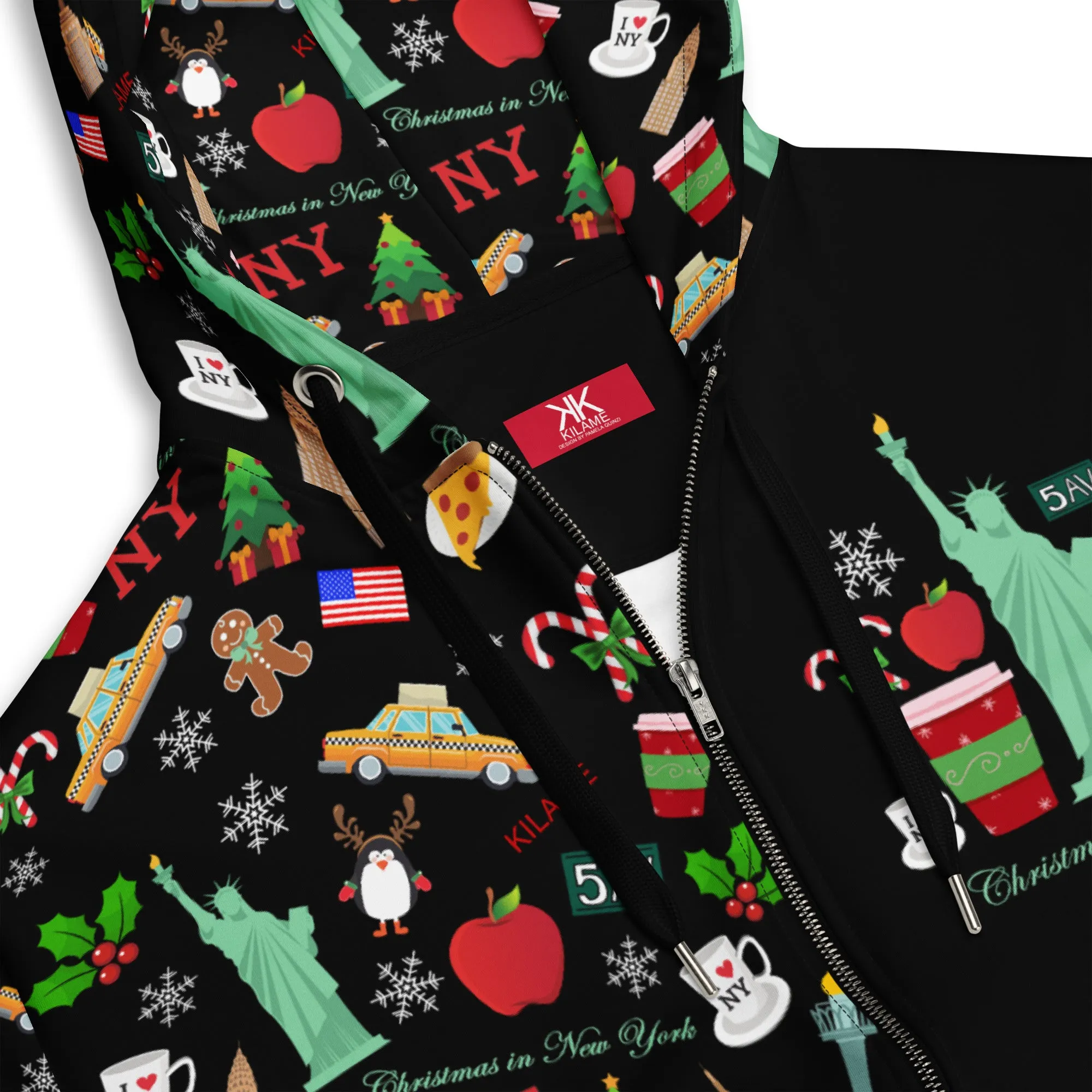 Unisex zip hoodie 'Christmas in New York'