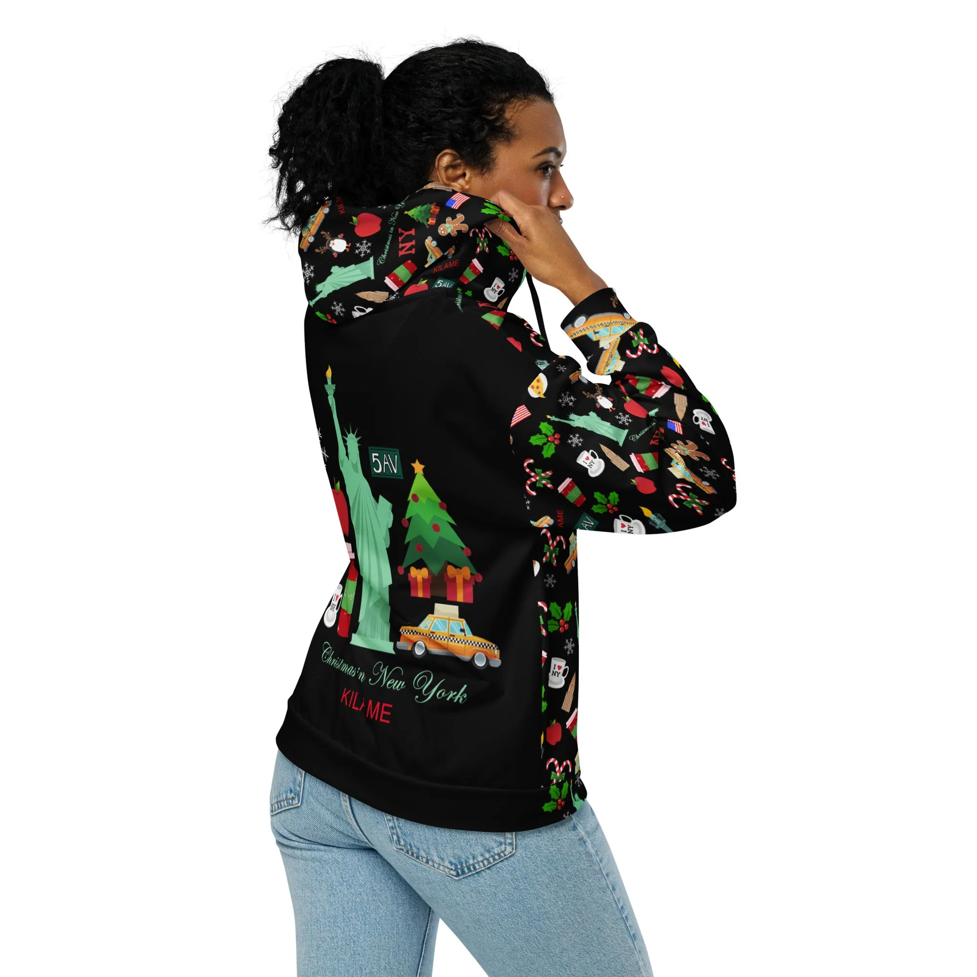 Unisex zip hoodie 'Christmas in New York'
