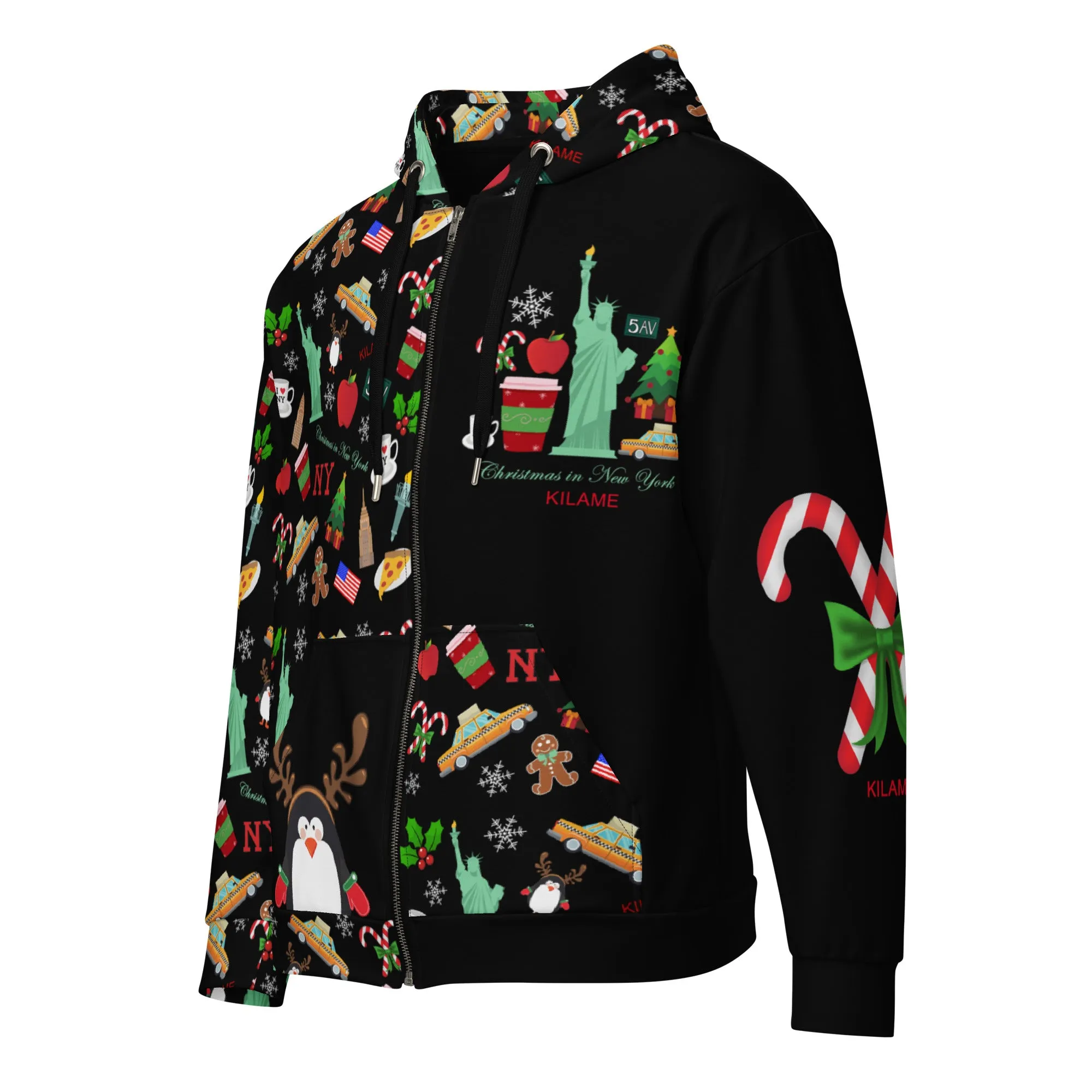 Unisex zip hoodie 'Christmas in New York'
