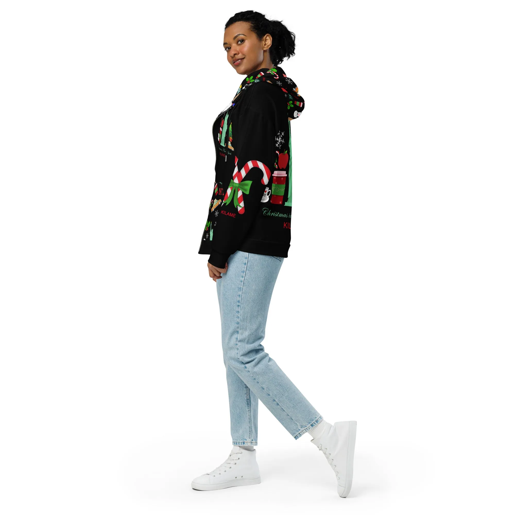 Unisex zip hoodie 'Christmas in New York'