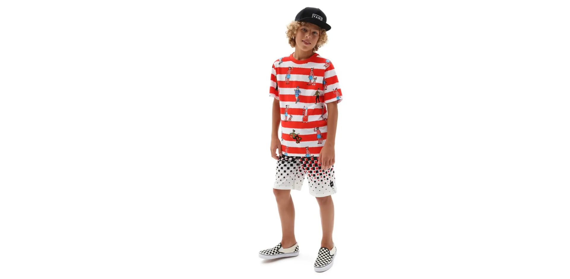 Vans Boys Checker Fade Boardshorts Black/White