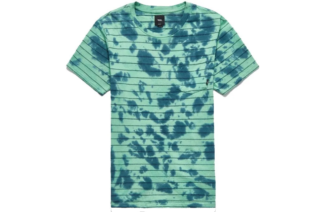 Vans Tie-Dyed Checkered Striped Tee Jade Green