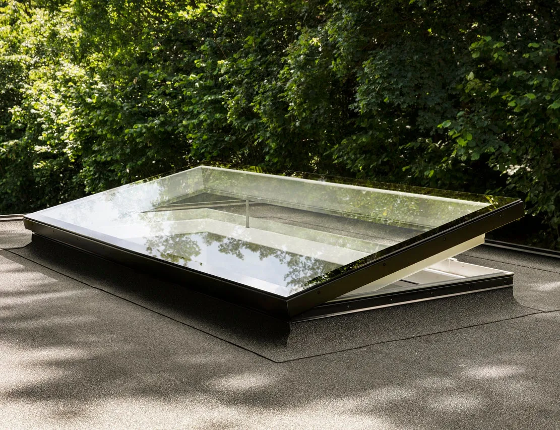 VELUX CVU 200060 S06Q SOLAR Powered Flat Glass Rooflight Package 200 x 60 cm (Including CVU Triple Glazed Base & ISU Flat Glass Top Cover)