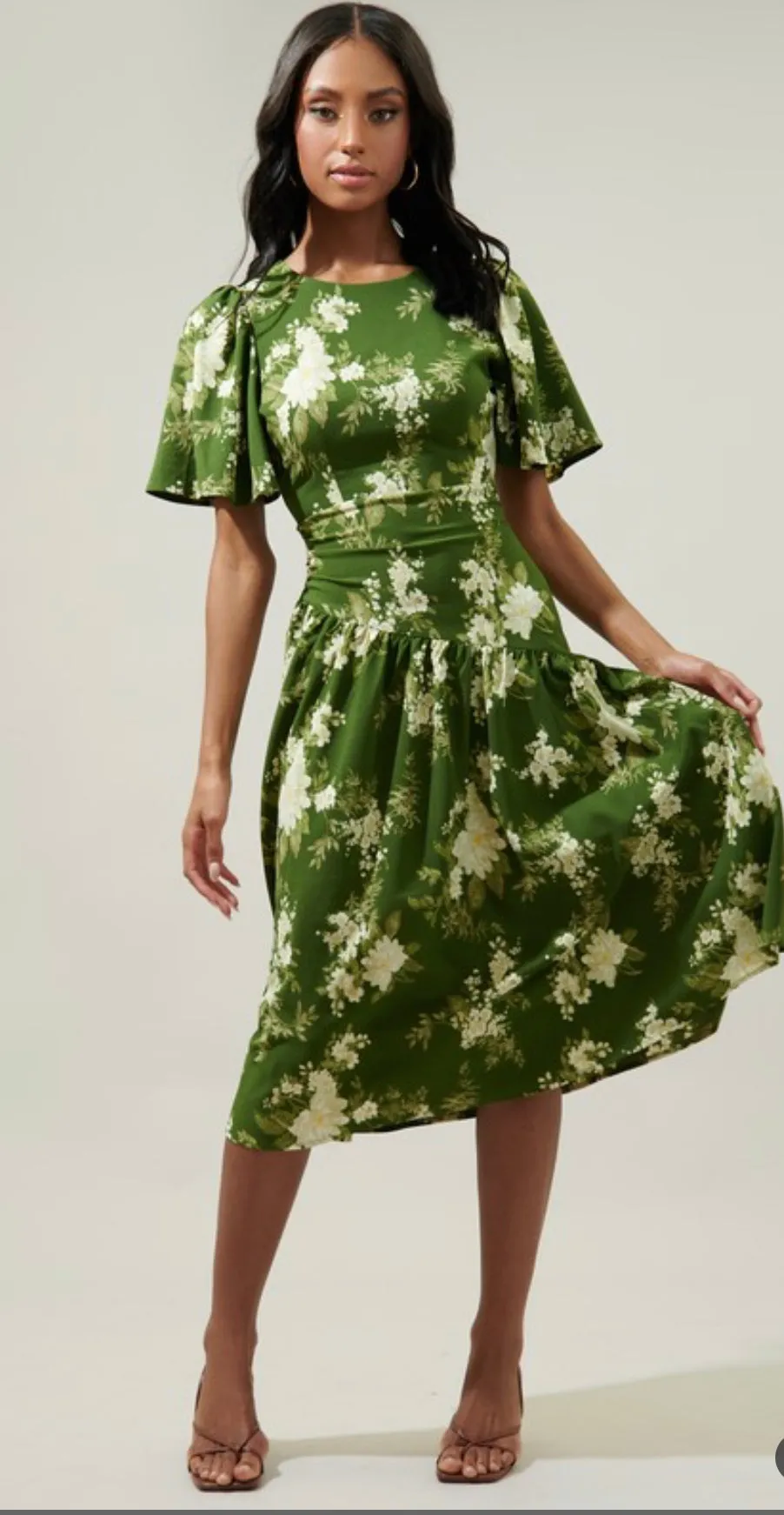 Venti Floral Midi Dress