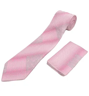 Venturi Vomo Tie and Handkerchief - Pink Diamond Mosaic Medley T40