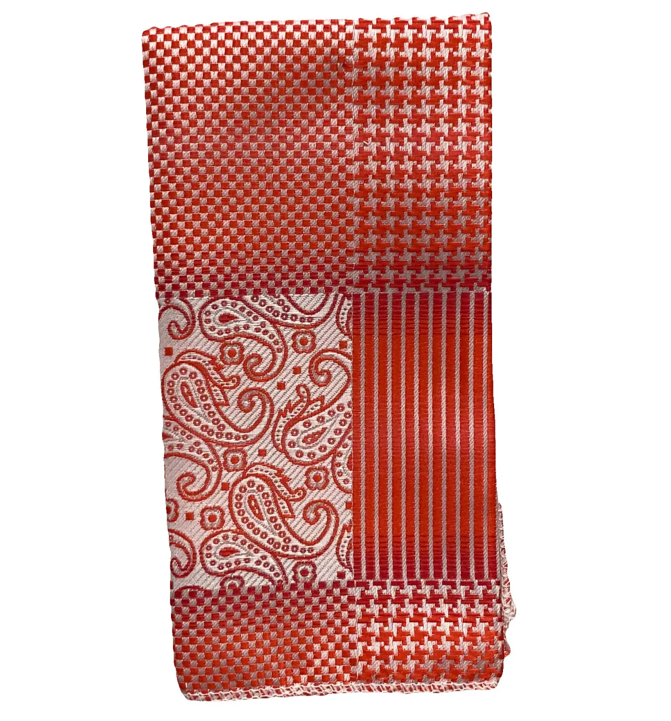 Venturi Vomo Tie and Handkerchief - Red Diamond Mosaic Medley T76