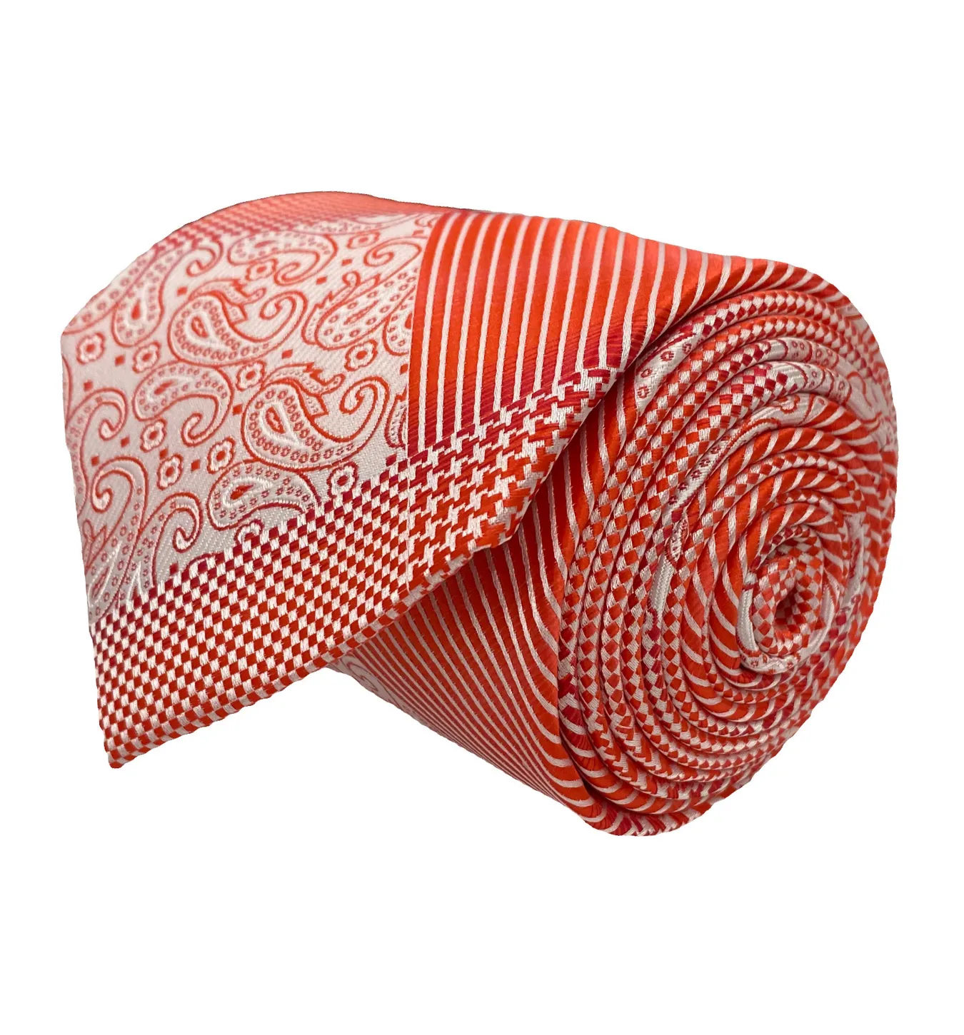 Venturi Vomo Tie and Handkerchief - Red Diamond Mosaic Medley T76