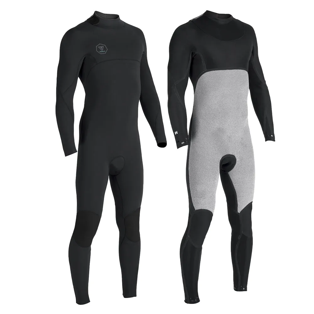 VISSLA 7 SEAS 3/2MM BACK ZIP STEAMER (BLACK)