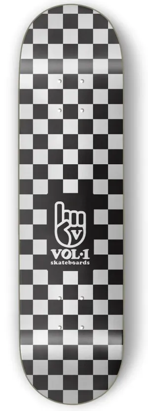 Vol.1 Checker Black/White Skateboard Deck 8"