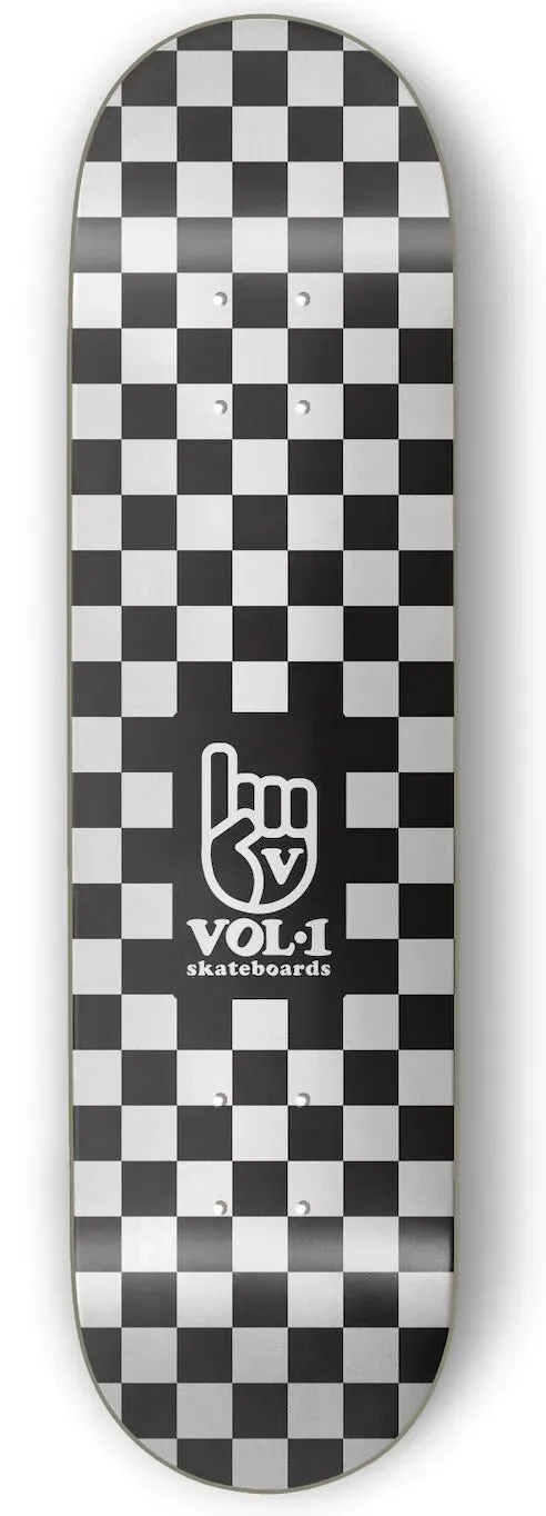 Vol.1 Checker Black/White Skateboard Deck 8"