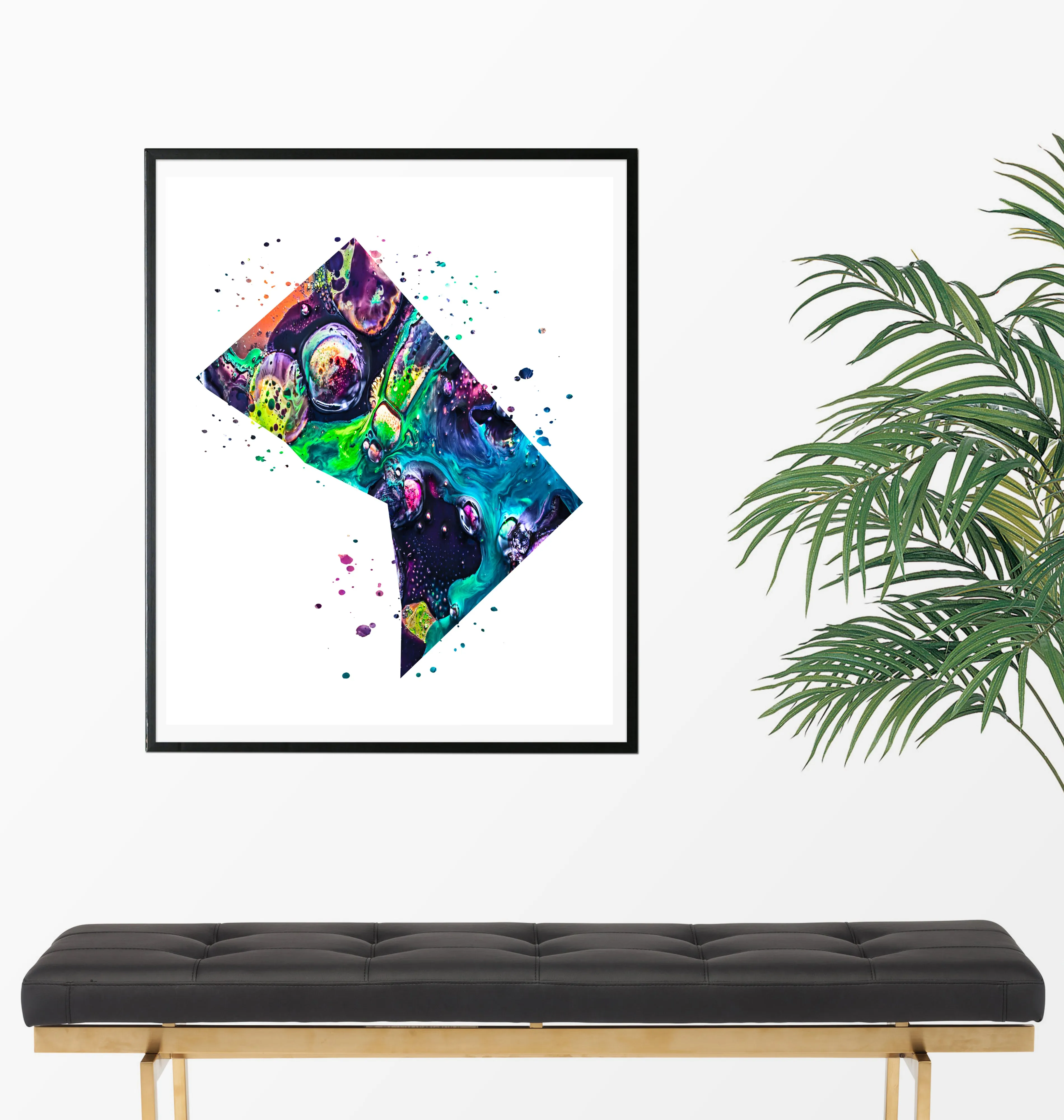 Washington DC Map Art Print - Unframed