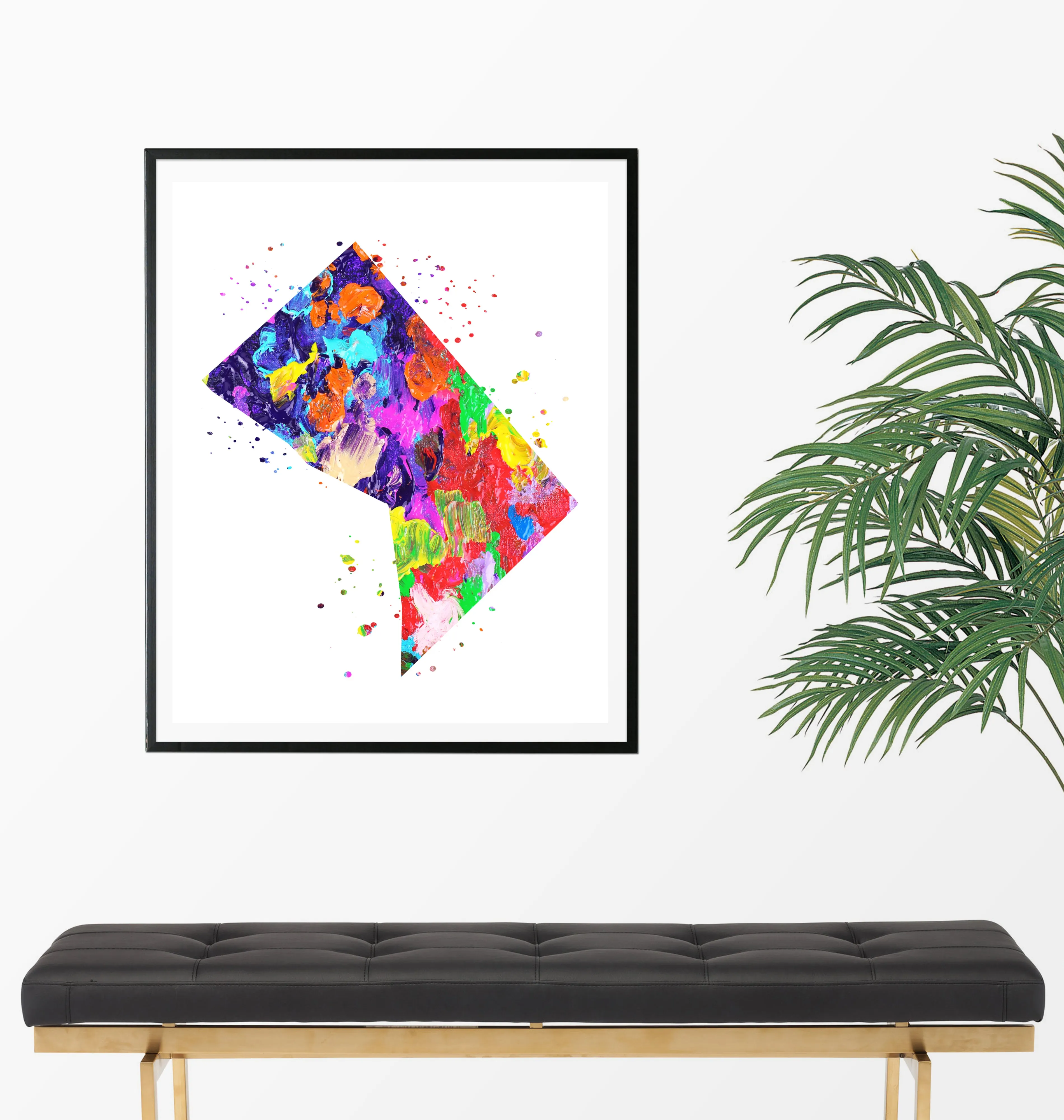 Washington DC Map Art Print - Unframed