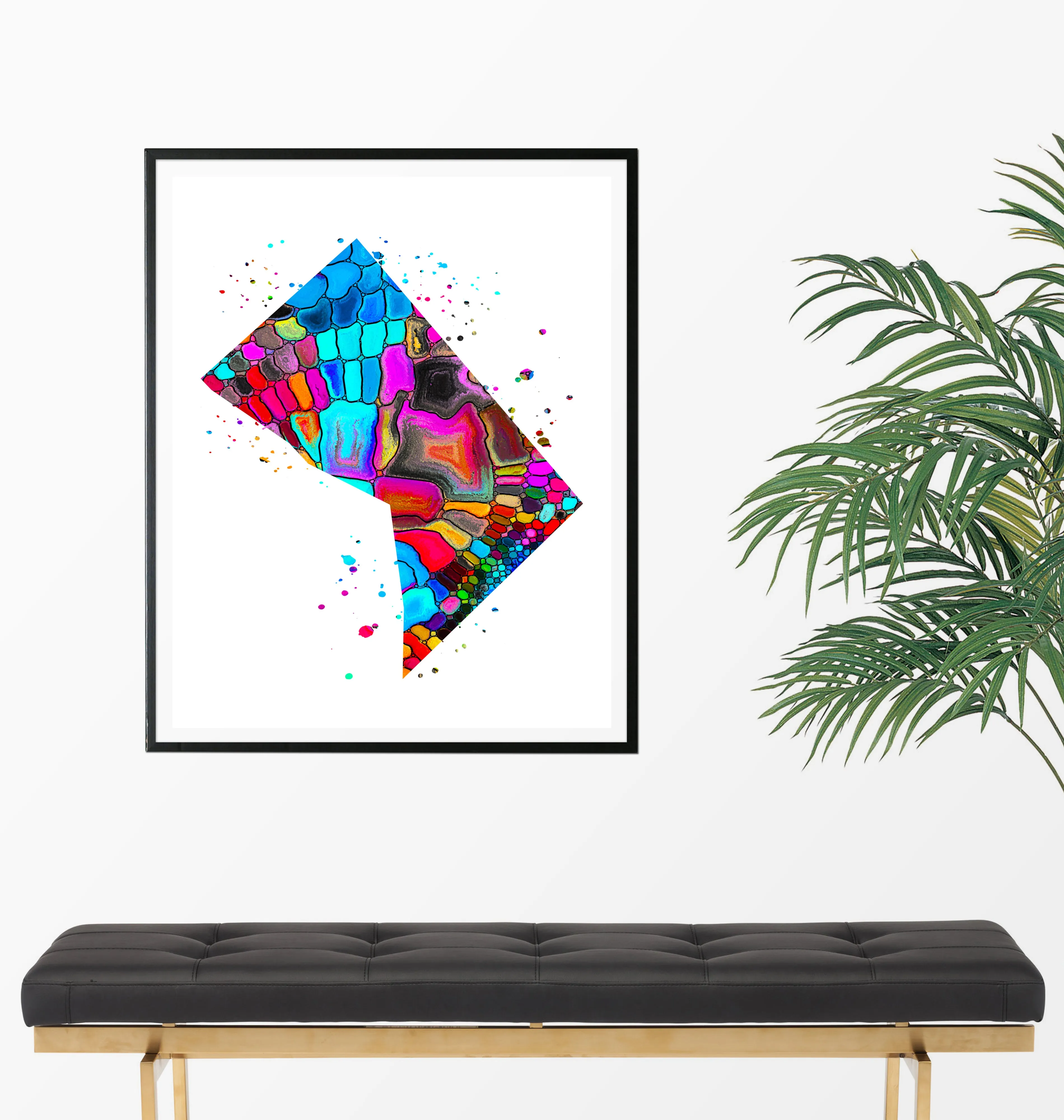 Washington DC Map Art Print - Unframed