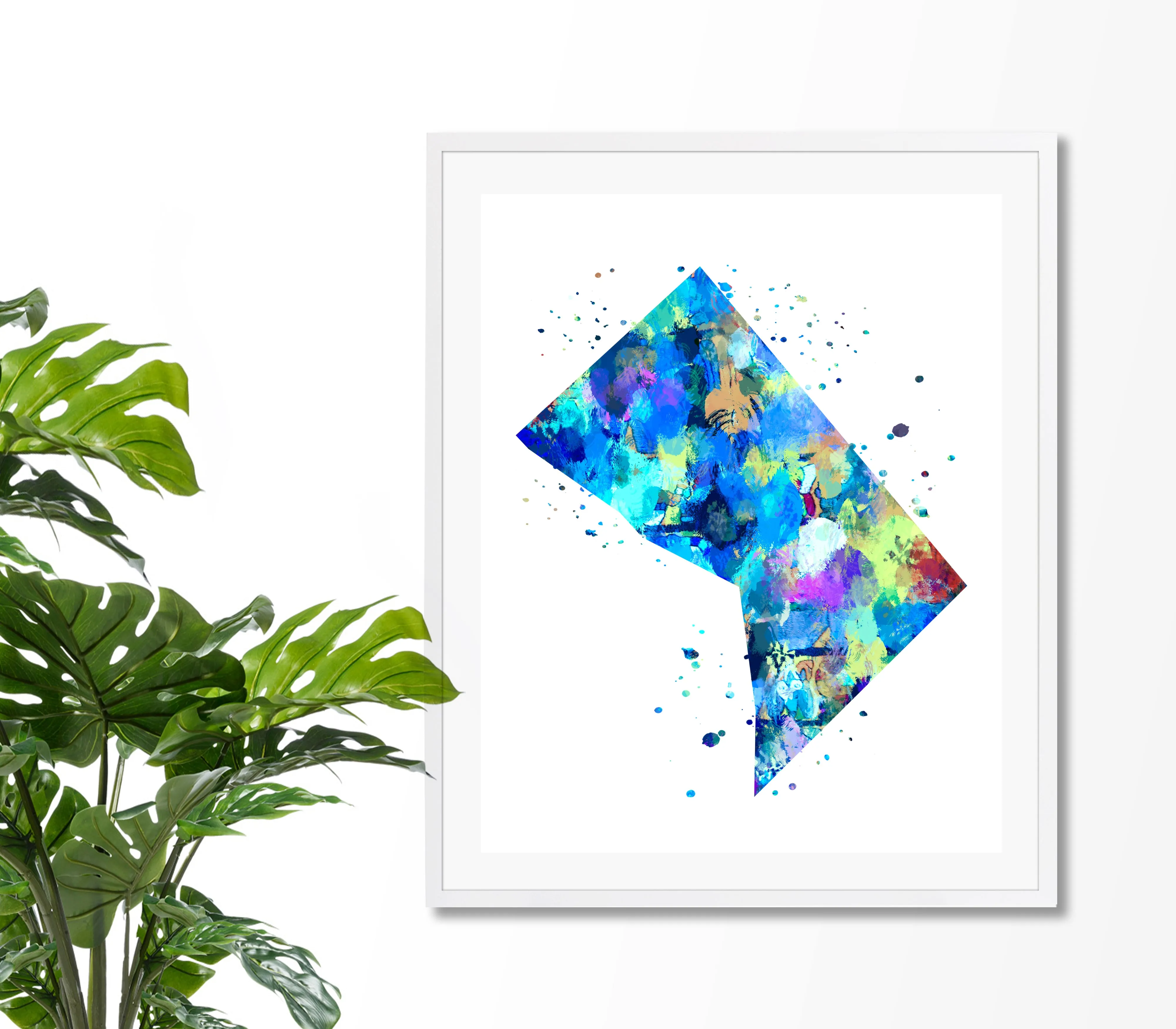 Washington DC Map Art Print - Unframed